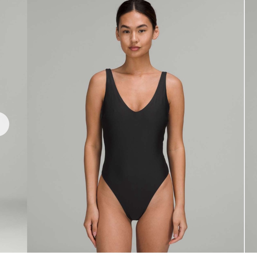 Lululemon Waterside V-Neck Skimpy-Fit One-Piece Swimsuit Black